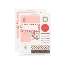 Holiday Gift Tag Sticker Sheet | Set of 2