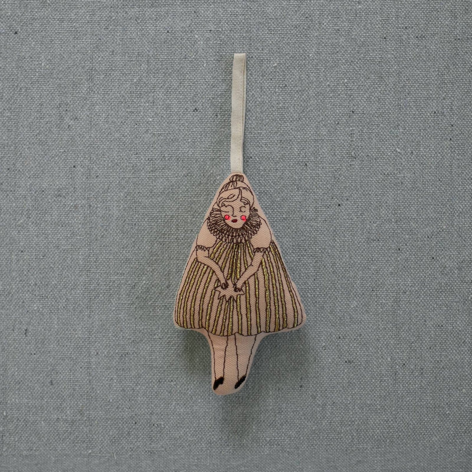 Wishing Star Girl, lavender & cotton stuffed soft ornament