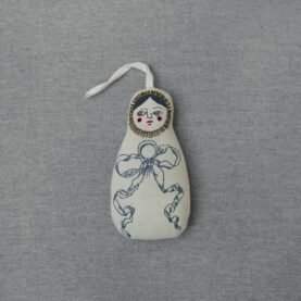 Nesting Doll Token, Embroidered Ornament, Embellished
