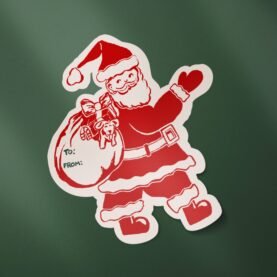 Holly Jolly Vintage Santa Matte Gift Label Sticker