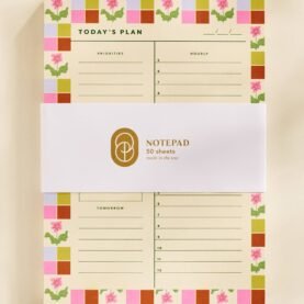 Checkered Flower Daily Planner Notepad