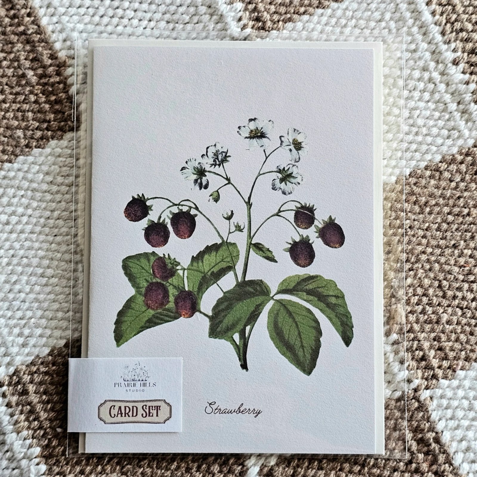 Handmade Strawberry Greeting Card with Envelope