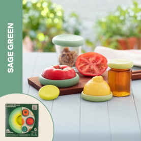 Reusable Silicone Food Savers – Sage Green (Set of 5)