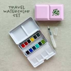 Travel Watercolor Pink Paint Set