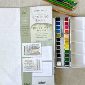 Coloring Pages: Book Stacks