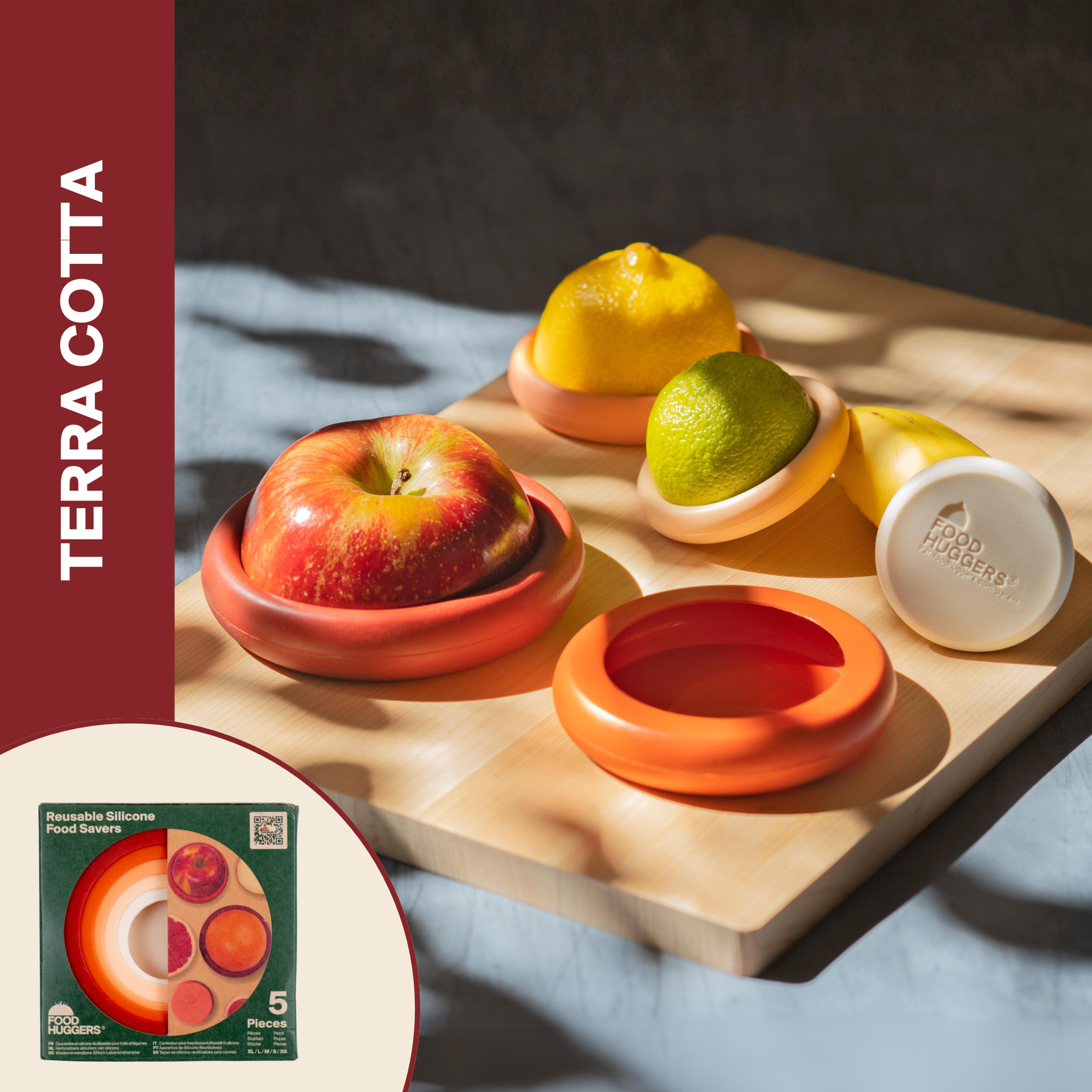 Reusable Silicone Food Savers – Terra Cotta (Set of 5)