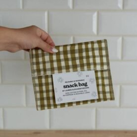 Snack/ Sandwich Reusable Bag - Green Gingham