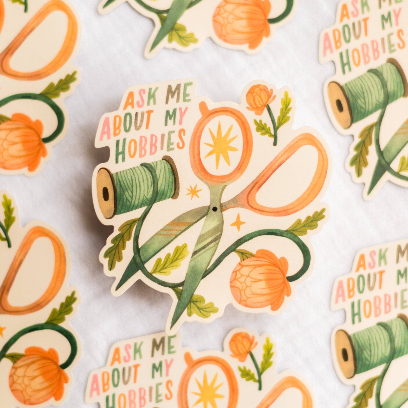 Vinyl Sticker — Ask Me About My Hobbies
