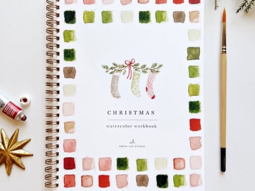 Christmas watercolor workbook
