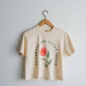 Celebrate the little things | cream boxy cropped tee
