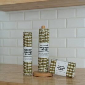 Reusable Paper Towels - Green Gingham