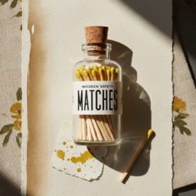 Mini Apothecary Vintage Yellow Matches