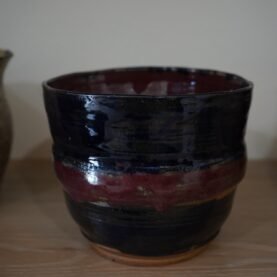 Blue & Burgundy Ceramic Pot - No. 103