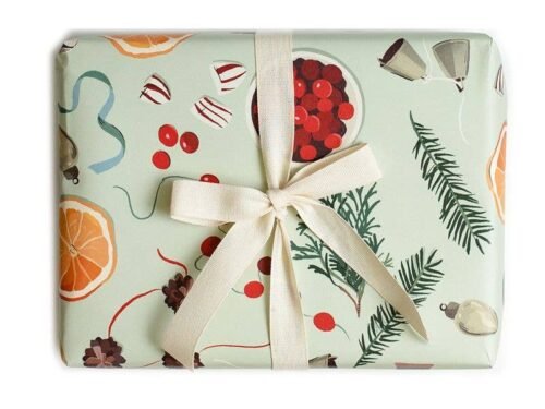Holiday Trimmings Gift Wrap - Single Sheet